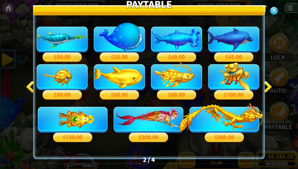 Golden Dragon Fishing - Paytable 2 - megapanalo1