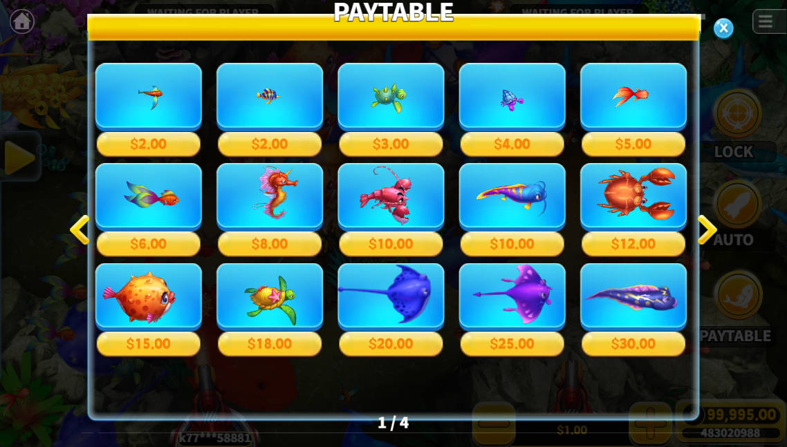 Golden Dragon Fishing - Paytable 1 - megapanalo1