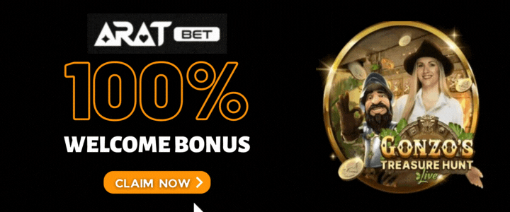 Aratbet 100% Deposit Bonus - gonzo's-treasure-hunt